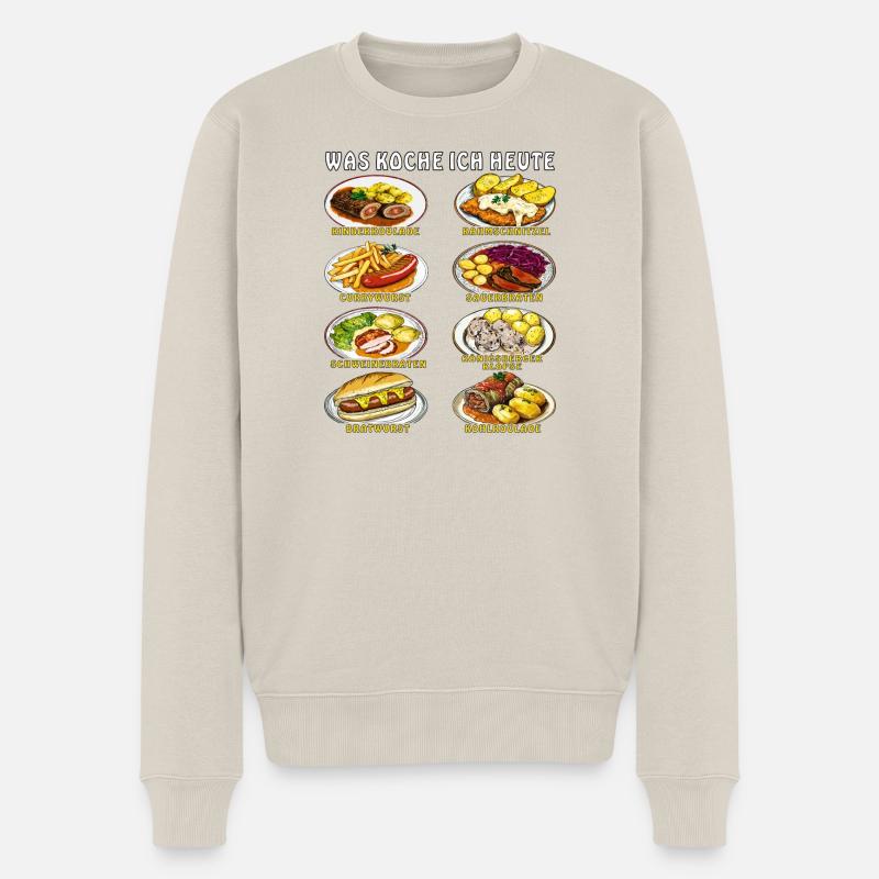 WAS KOCHE ICH HEUTE - Männer Premium Bio Pullover - Beige