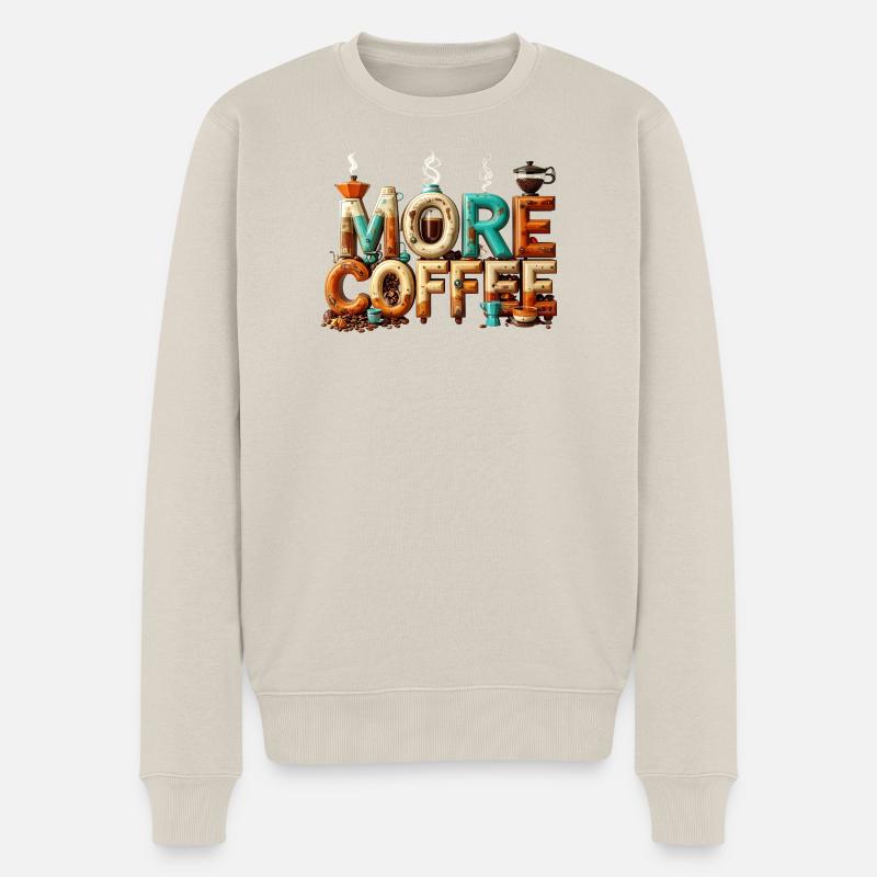 Plus de café - Pull Premium bio Homme - beige