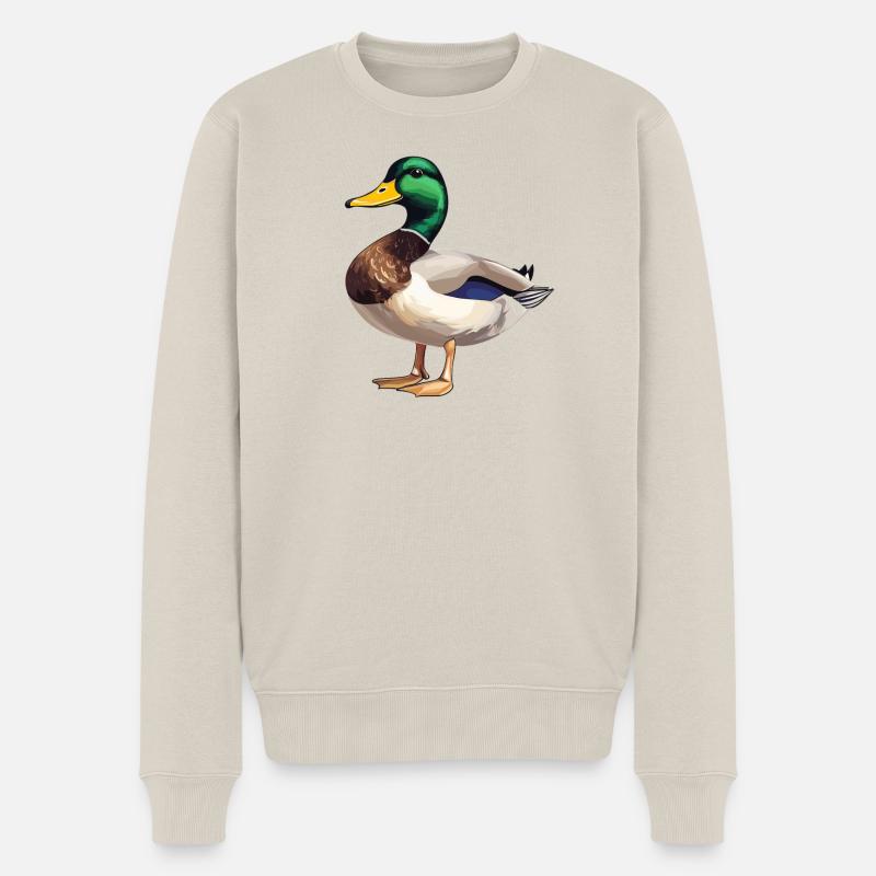 Enten Ente - Männer Premium Bio Pullover - Beige