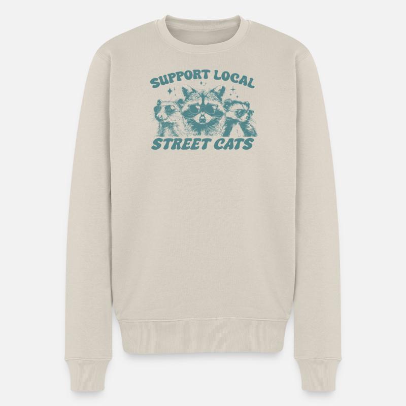 Support Local Street Cats - Männer Premium Bio Pullover - Beige