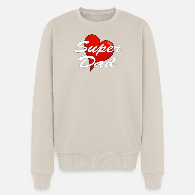 SUPER DAD - Männer Premium Bio Pullover - Beige