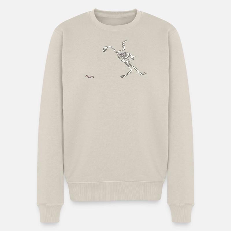 Skeletthenne - Männer Premium Bio Pullover - Beige