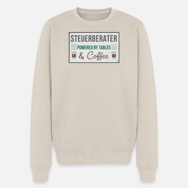 Steuerberater: Tabellen & Kaffee - Männer Premium Bio Pullover - Beige
