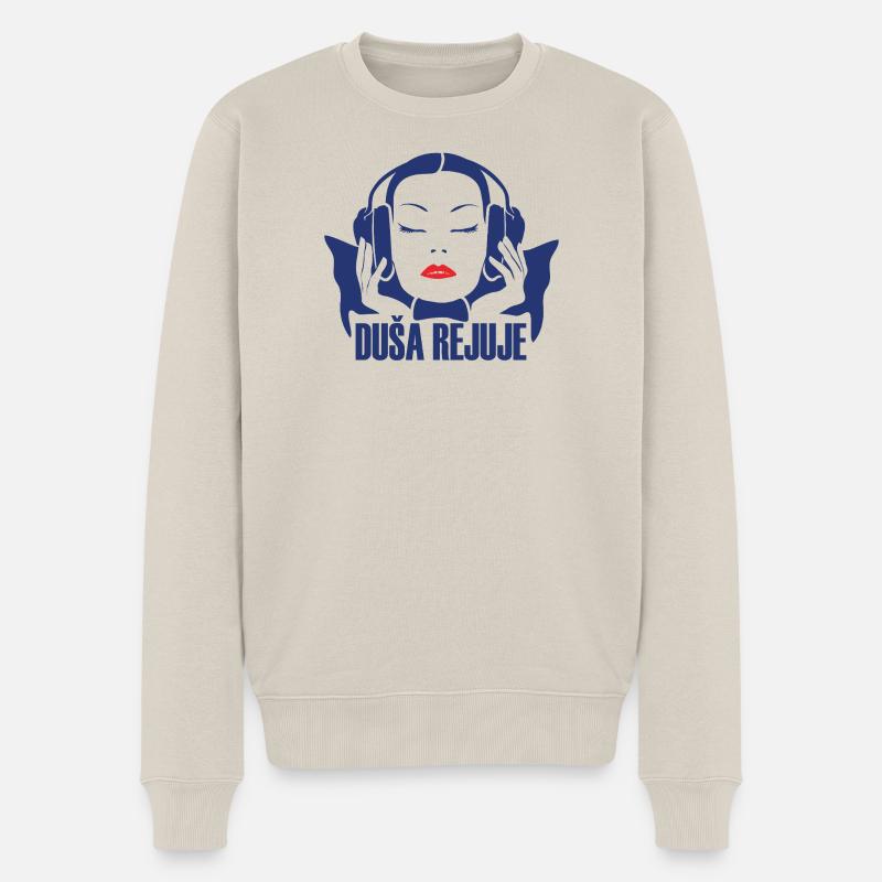 DUŠA REJUJE - Männer Premium Bio Pullover - Beige