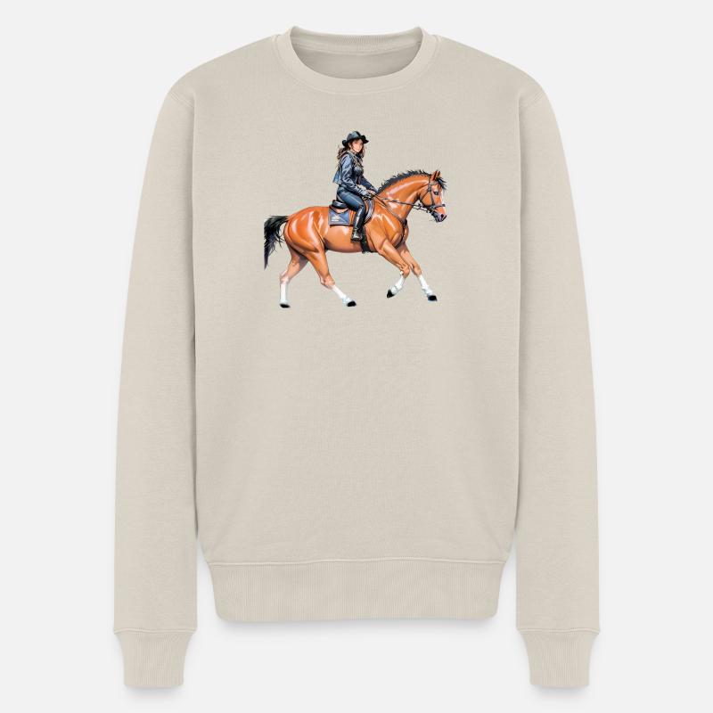 Chevaux - Pull Premium bio Homme - beige