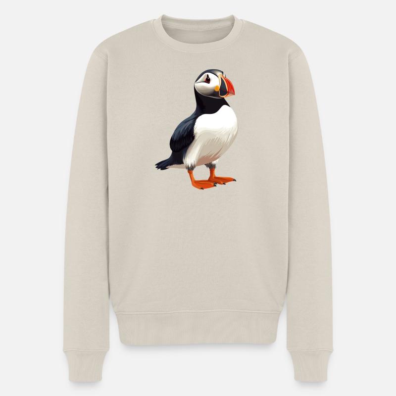 Puffin Papageientaucher - Männer Premium Bio Pullover - Beige