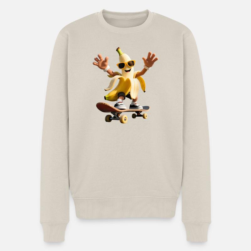 Banane de skateboard cool - Pull Premium bio Homme - beige