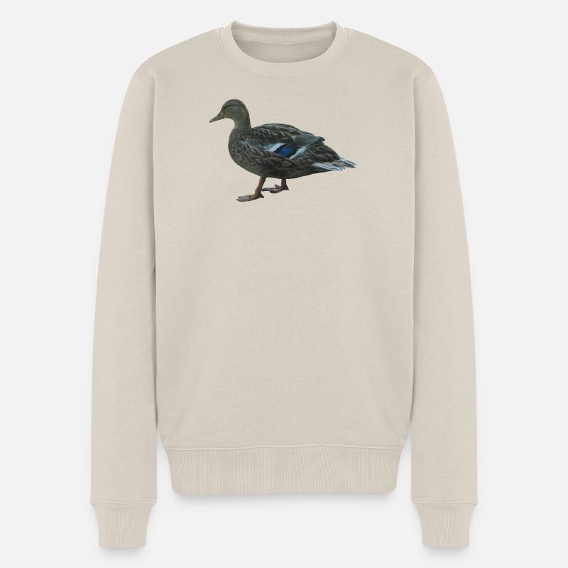 Stockente - Männer Premium Bio Pullover - Beige