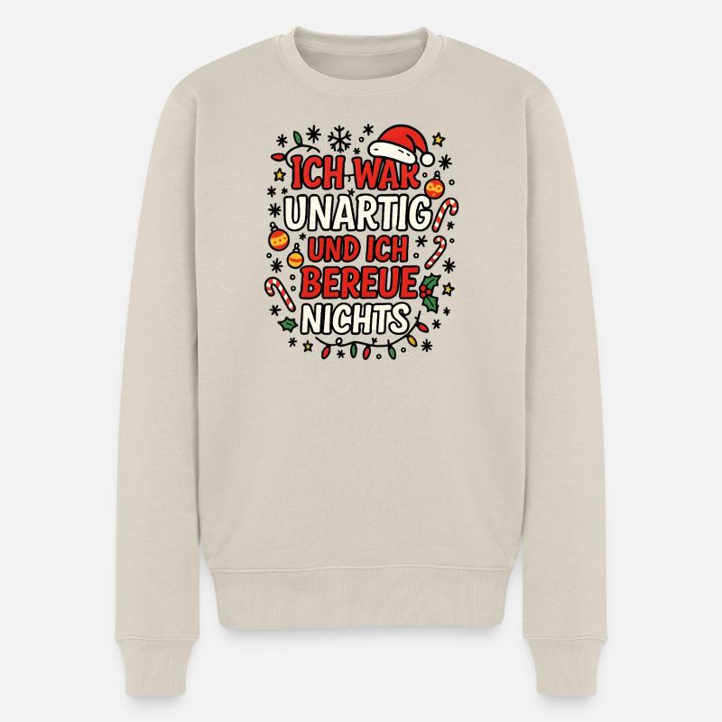 Weihnachten - Männer Premium Bio Pullover - Beige