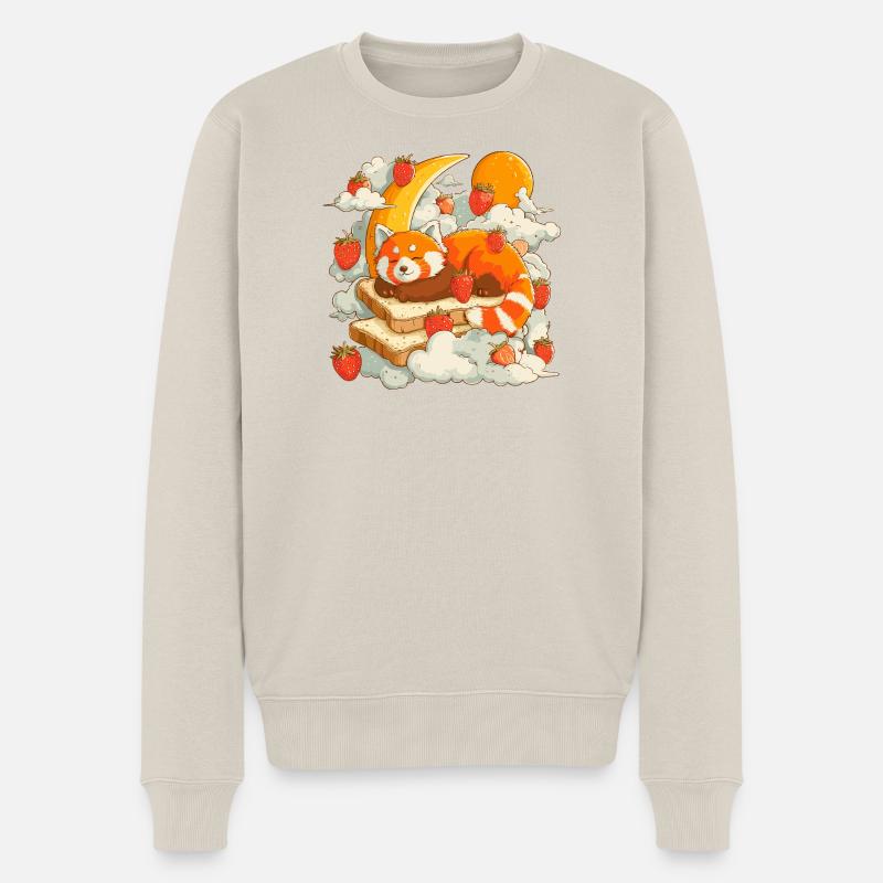 Renard du Petit-déjeuner de la Lune - Pull Premium bio Homme - beige