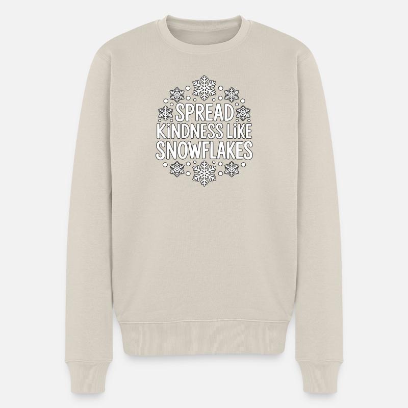 Spread Kindness Like Snowflake - Männer Premium Bio Pullover - Beige