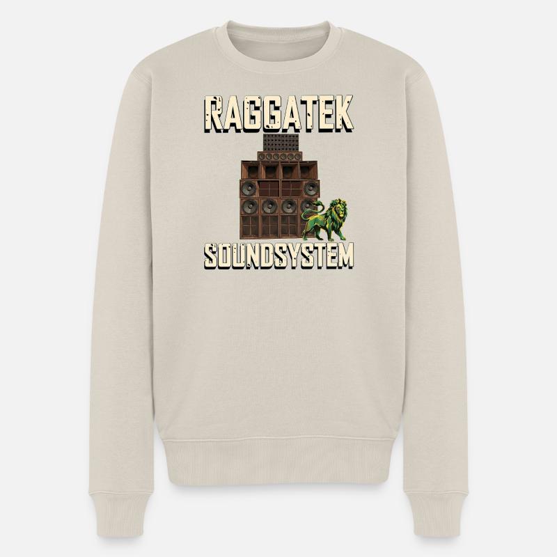 Raggatek Lion Soundsystem Jamaika - Männer Premium Bio Pullover - Beige