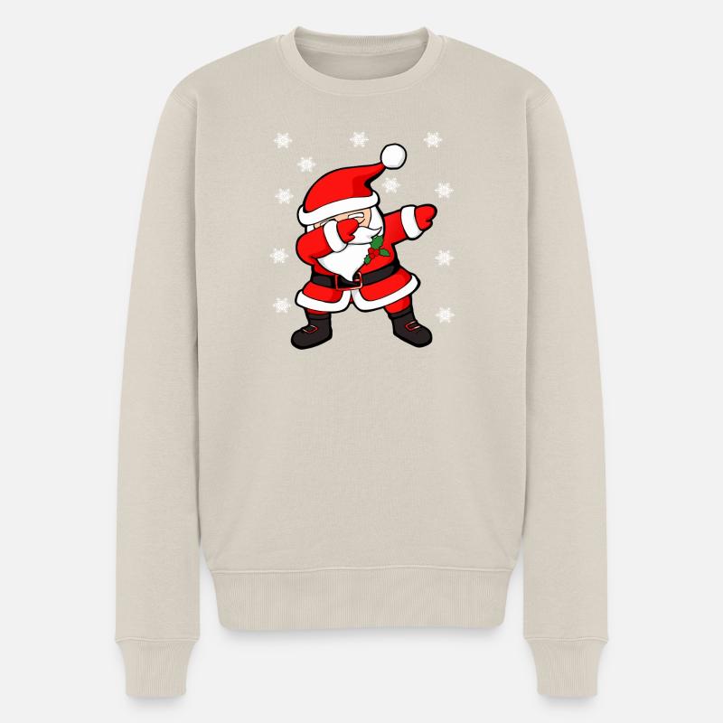 Santa Dab Festliche Stimmung - Männer Premium Bio Pullover - Beige