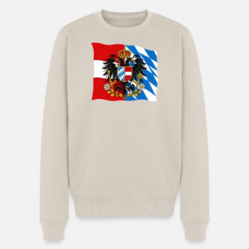 Drapeau d’amitié Bavière Autriche - Pull Premium bio Homme - beige