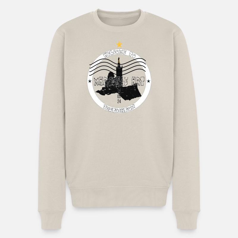 Marseille Kunstziel - Männer Premium Bio Pullover - Beige