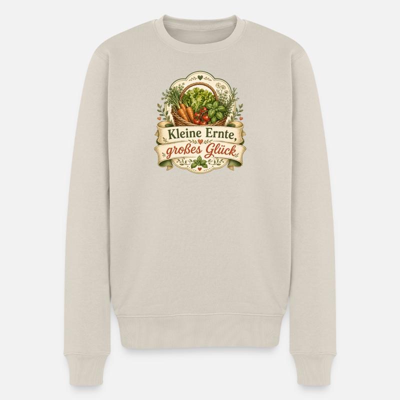 Kleine Ernte, großes Glück - Männer Premium Bio Pullover - Beige