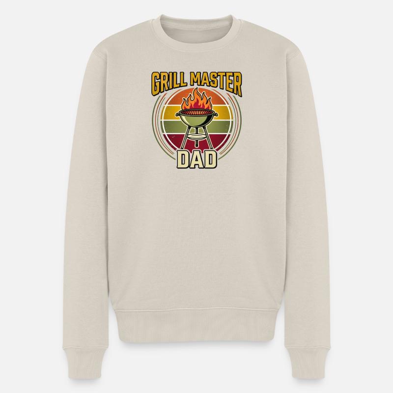 Grill-Meister-Papa - Männer Premium Bio Pullover - Beige