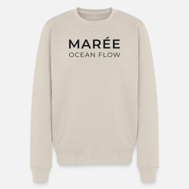 Tide Ocean Flow Wave Kunst - Männer Premium Bio Pullover - Beige