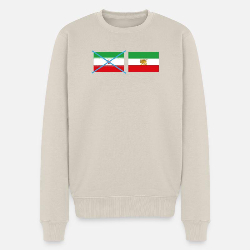 Smashed Iran flags - Men's Premium Organic Jumper - beige