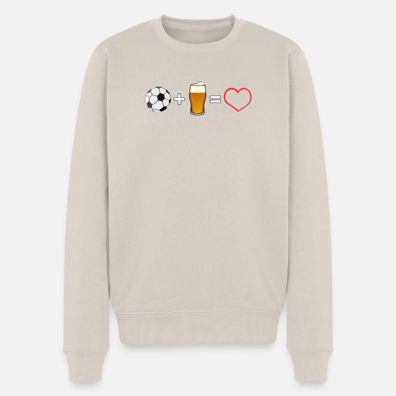 Football plus bière, c’est amour - Pull Premium bio Homme - beige