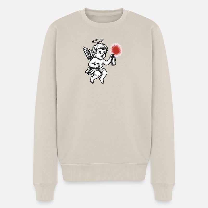 Angel Spray: Buntes Graffiti - Männer Premium Bio Pullover - Beige