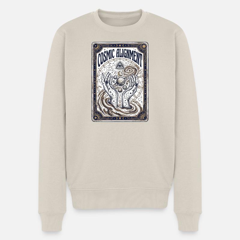 Cosmic Alignment Spirit - Männer Premium Bio Pullover - Beige
