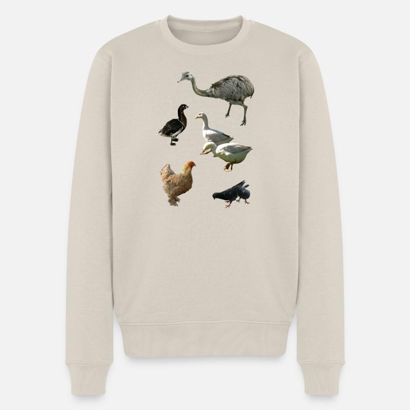 Federvieh - Männer Premium Bio Pullover - Beige