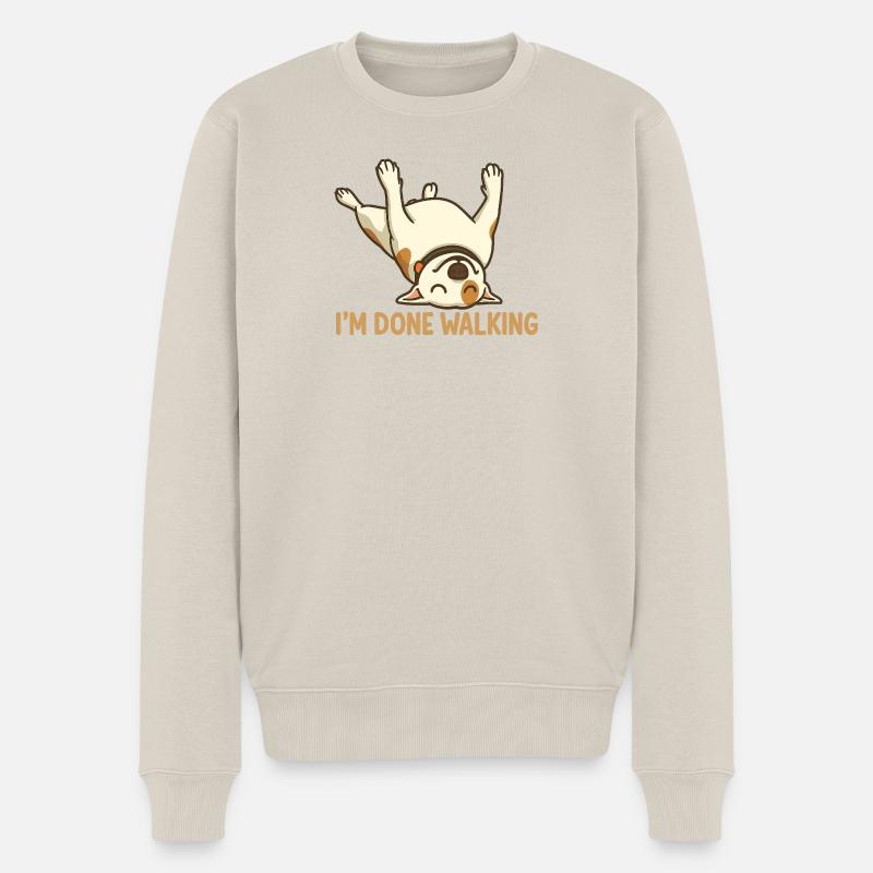 Dessin animé du chiot promeneur terminé - Pull Premium bio Homme - beige