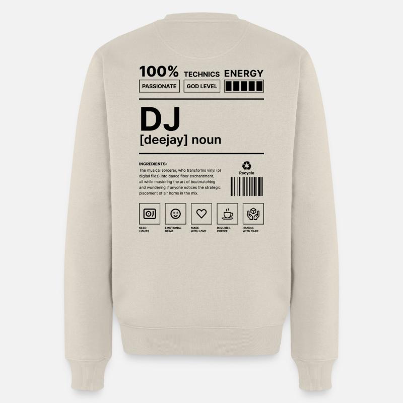 DJ Vibes Black - Männer Premium Bio Pullover - Beige