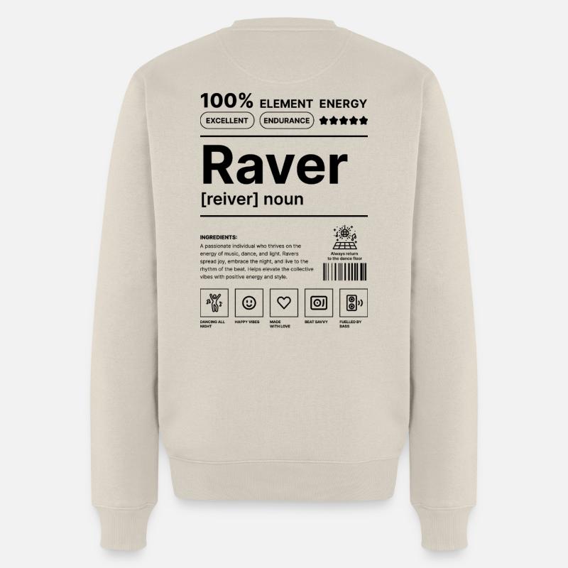 Raver-Lebensstil - Männer Premium Bio Pullover - Beige
