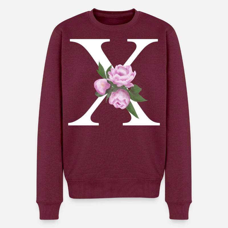 X - Männer Premium Bio Pullover - Burgunderrot