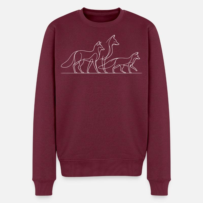 Familie Fuchs - Männer Premium Bio Pullover - Burgunderrot