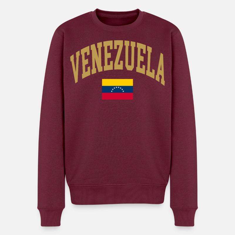 Venezuela Flagge - Männer Premium Bio Pullover - Burgunderrot