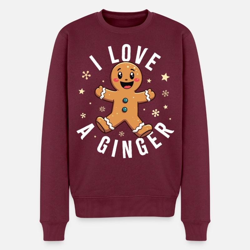 J’adore un gingembre - Pull Premium bio Homme - bourgogne