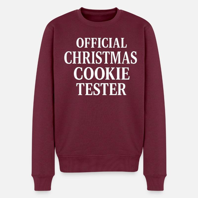 Official Christmas Cookie Tester - Männer Premium Bio Pullover - Burgunderrot