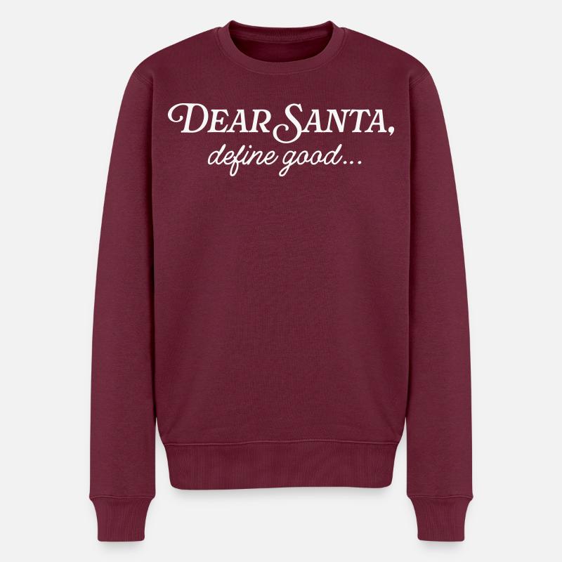 Dear Santa - Männer Premium Bio Pullover - Burgunderrot