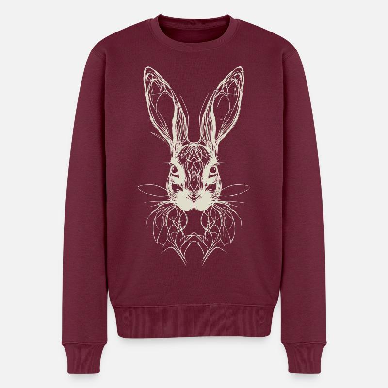Géométrie du lapin de Pâques - Pull Premium bio Homme - bourgogne