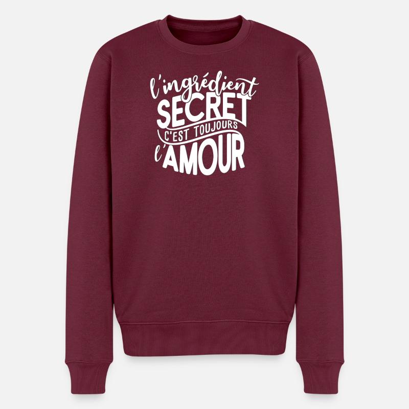 Weißer moderner Stil Liebe Zitat - Männer Premium Bio Pullover - Burgunderrot