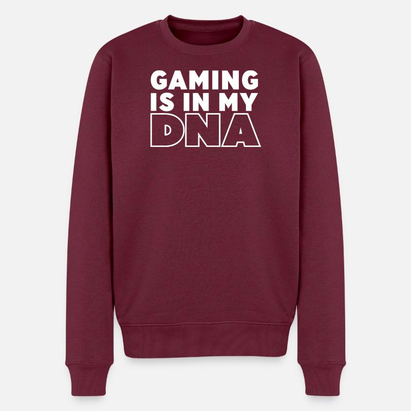 Gaming is my DNA - Männer Premium Bio Pullover - Burgunderrot
