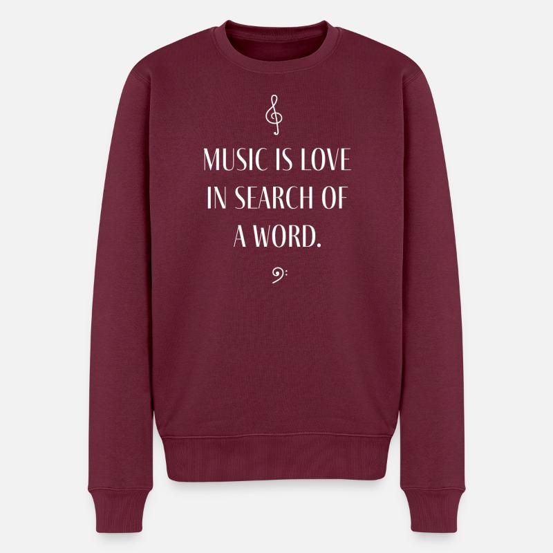 Musik ist ... - Männer Premium Bio Pullover - Burgunderrot