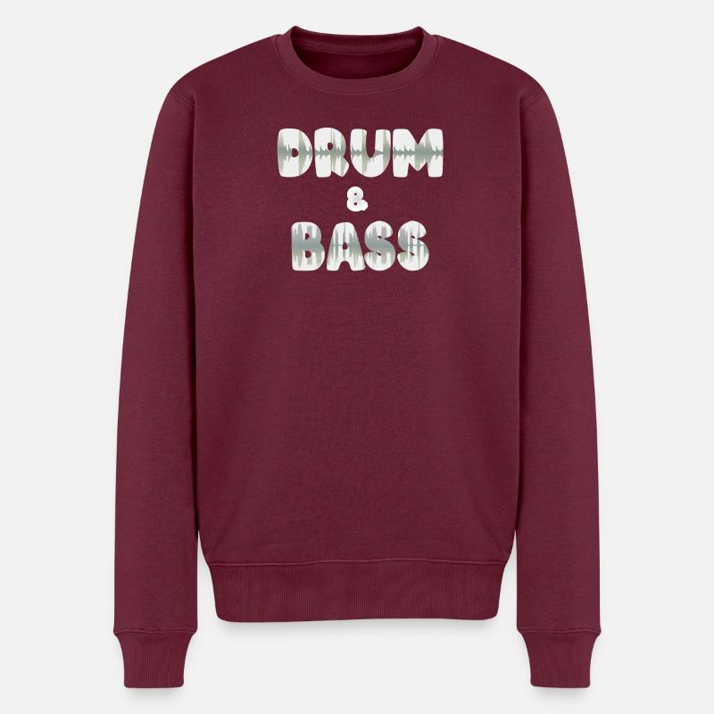 DNB-Wellenform - Männer Premium Bio Pullover - Burgunderrot
