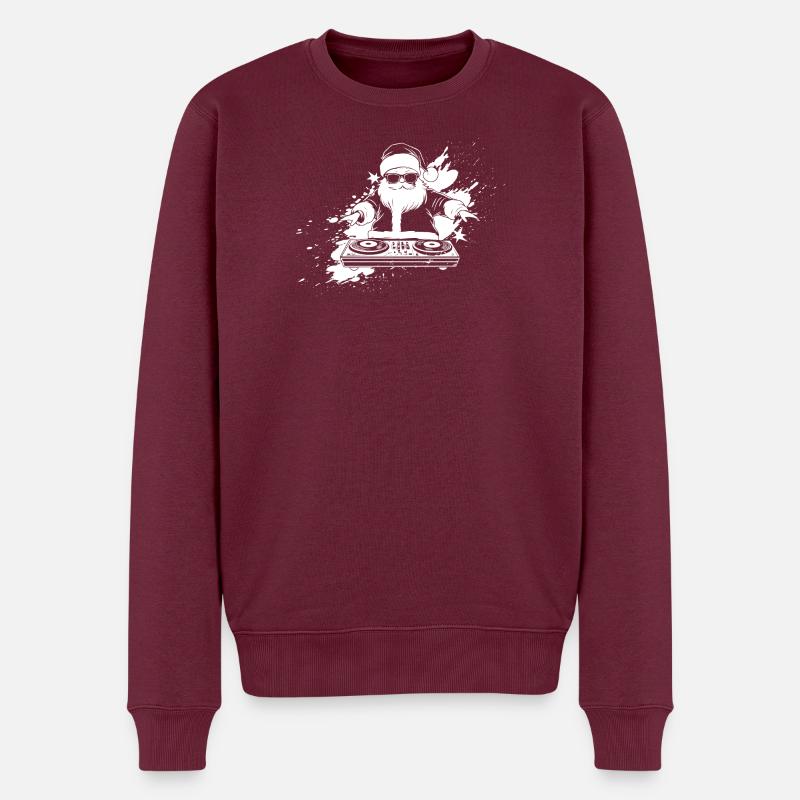 Imprimé DJ Silhouette dynamique - Pull Premium bio Homme - bourgogne