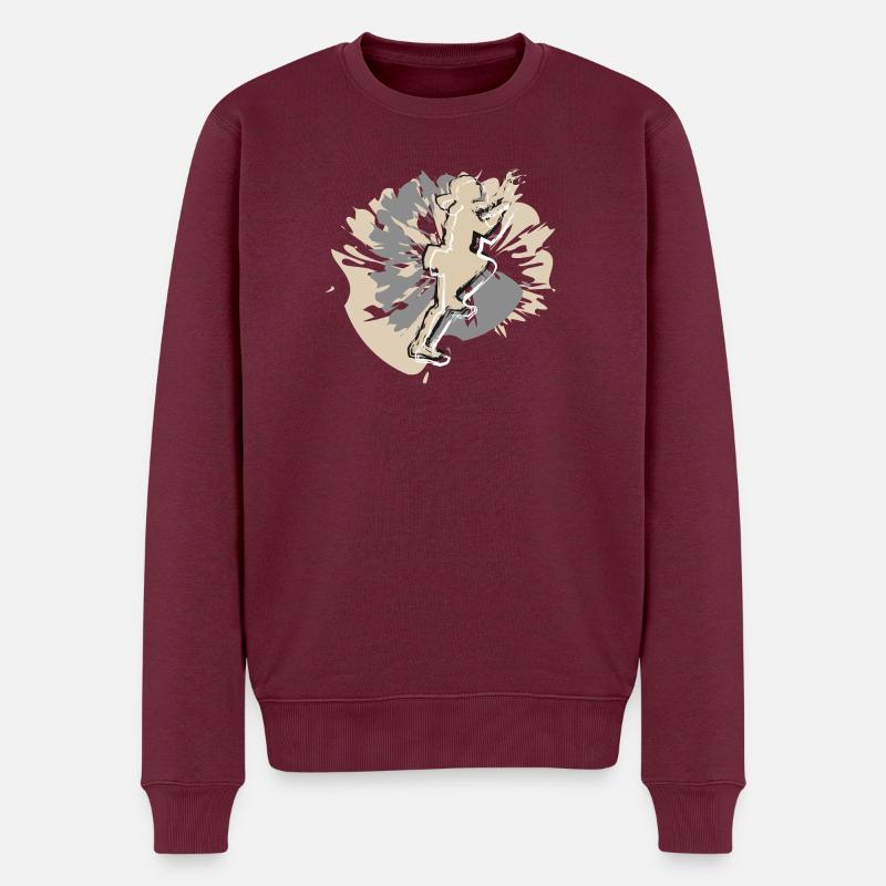Klettern und Boldern - Männer Premium Bio Pullover - Burgunderrot