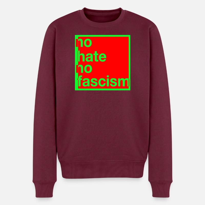 Pas de haine, pas de fascisme - Pull Premium bio Homme - bourgogne