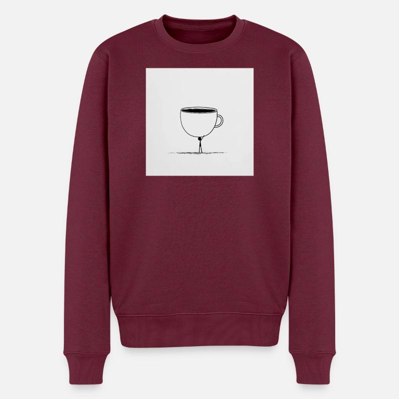 Kaffee? Nur in Eimern, bitte! - Männer Premium Bio Pullover - Burgunderrot