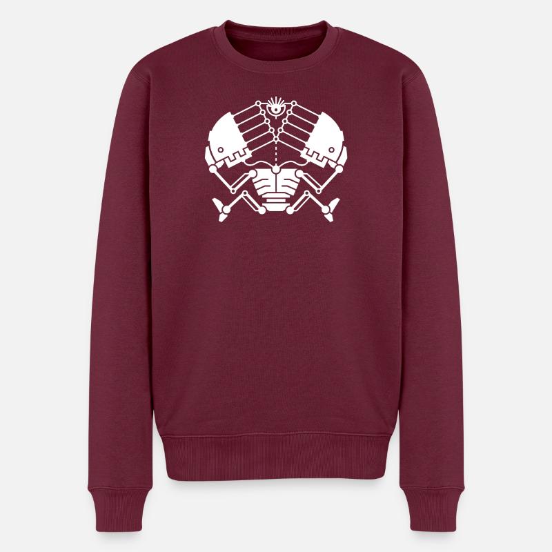 3rd Eye Robotics - version blanche - Pull Premium bio Homme - bourgogne