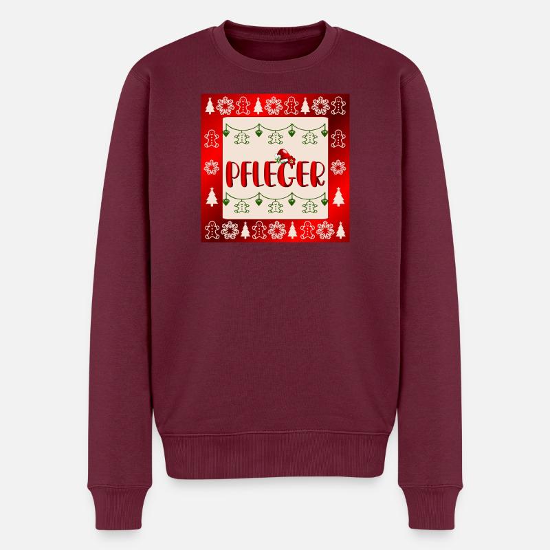 Pflege Pflegefachkräfte Weihnachten Pfleger - Männer Premium Bio Pullover - Burgunderrot