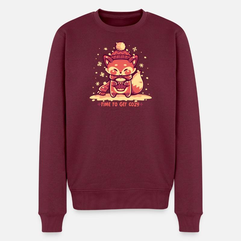 Zeit, es gemütlich zu machen - Männer Premium Bio Pullover - Burgunderrot