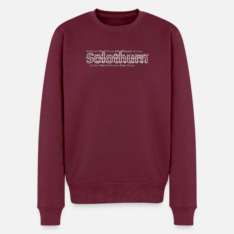 Schweizer Städte Solothurn - Männer Premium Bio Pullover - Burgunderrot