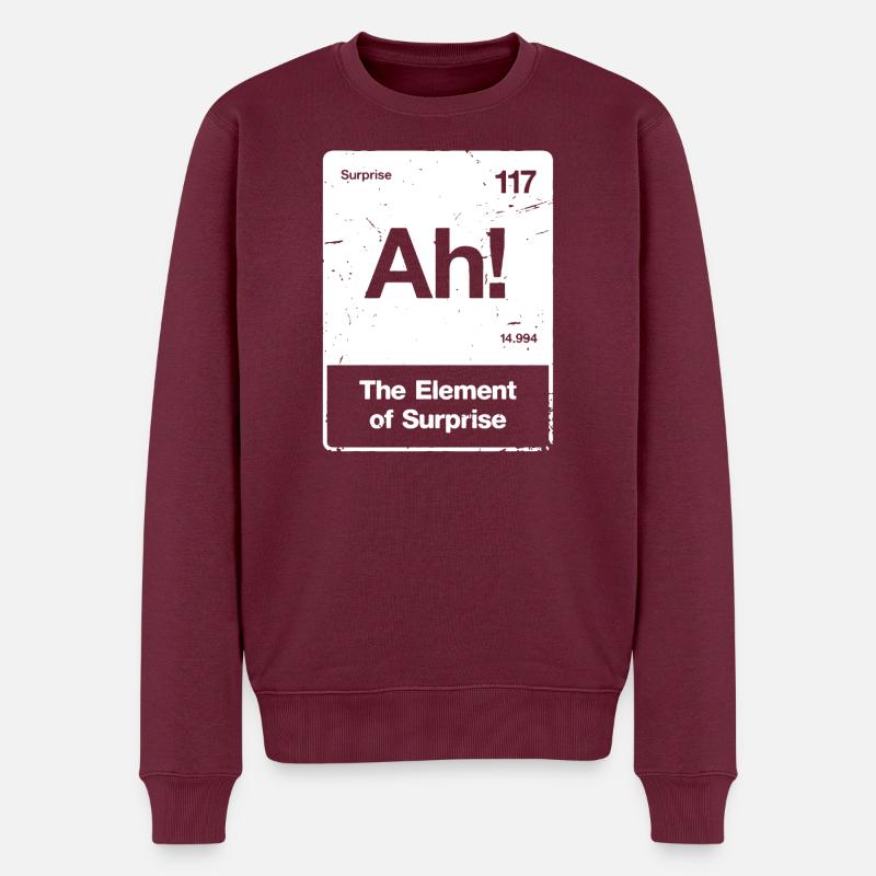 Ah! Element Überraschung - Männer Premium Bio Pullover - Burgunderrot